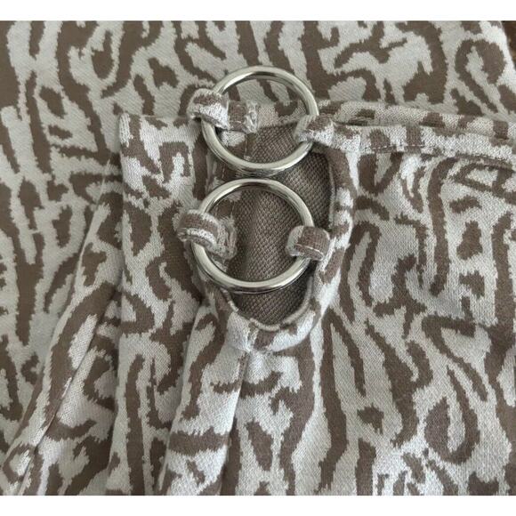 Elodie Flare Y2K Jacquard O-ring P Pants Pull On Euphoria Tan Print Size Small - Picture 6 of 10